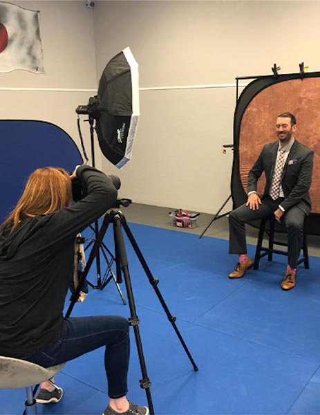 Veterans being Fitted and Photographed by Team Addo
